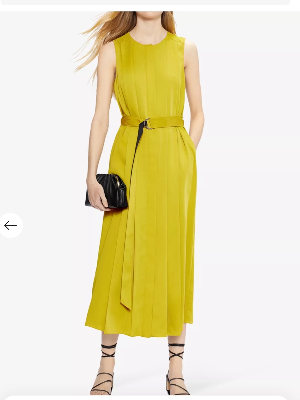 TED BAKER Pleana Pleated Midi Dress, Ted Size 0 (US 2)